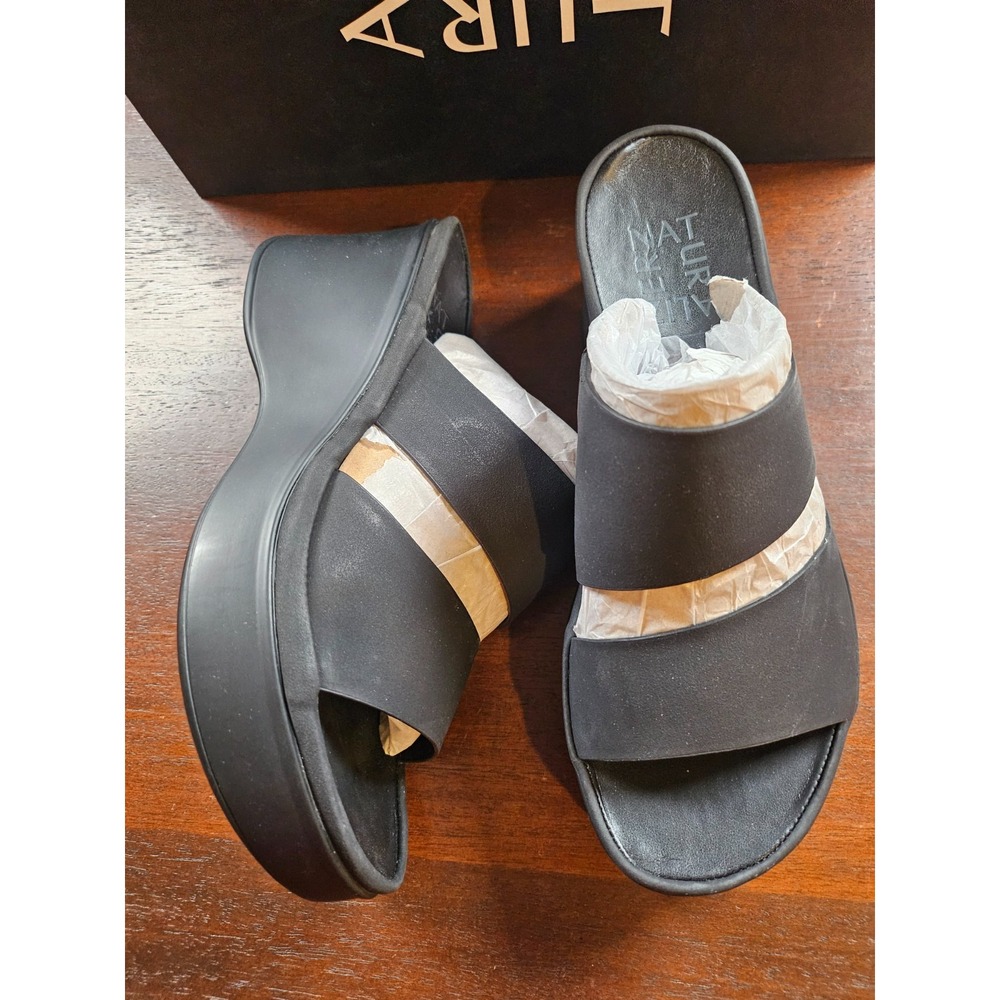 Naturalizer Womens Genn-Rally Black Slide Sandals 5 M New - Picture 8 of 9